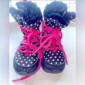Nike 9C winter Black and pink polka dot boots, Winter, Snowshoes